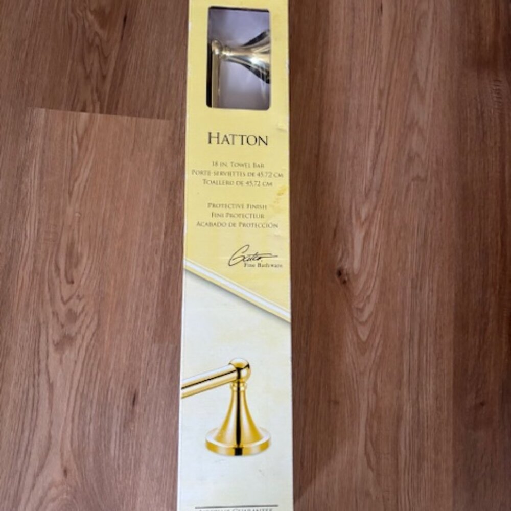 Gatco New Hatton Polished Gold Tone 18" Towel Bar Model #4771